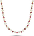 real pearls and stone strand choker necklace - classic gift necklace