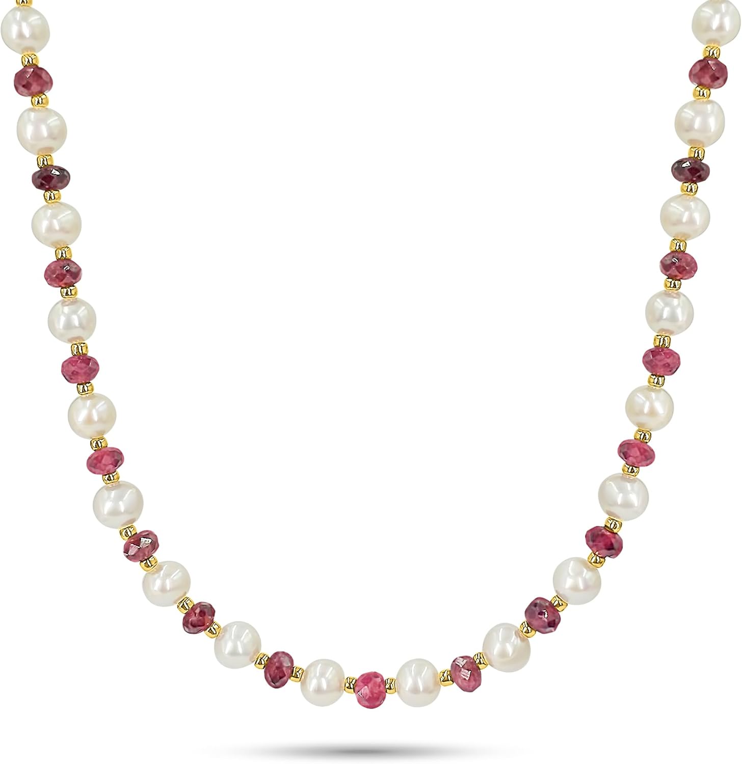 Real Pearls and Stone Strand Choker Necklace for Unique Gifts