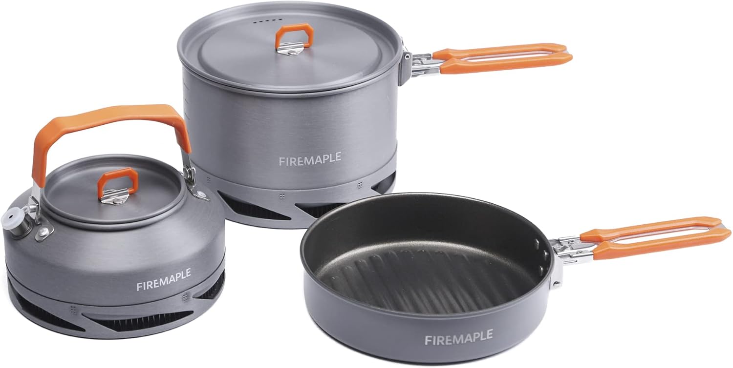 Fire-Maple Feast 4 Piece Camping Cookware Set for Outdoor Cooking