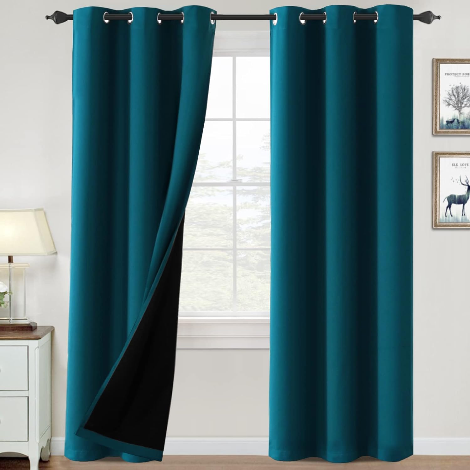H.VERSAILTEX 100% Blackout Curtains for Bedroom and Living Room