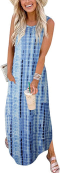 Women Summer Maxi Dress Sleeveless Beach Sundress - Comfortable Fit