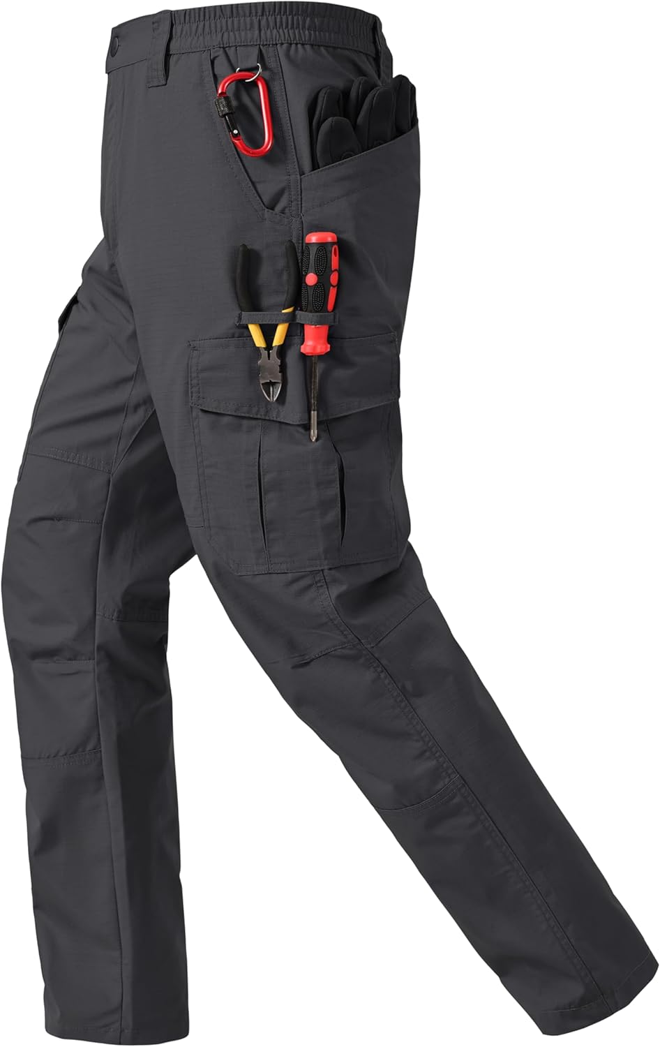 Mens Work Pants Ripstop Waterproof Cargo Pants with 7 Pockets