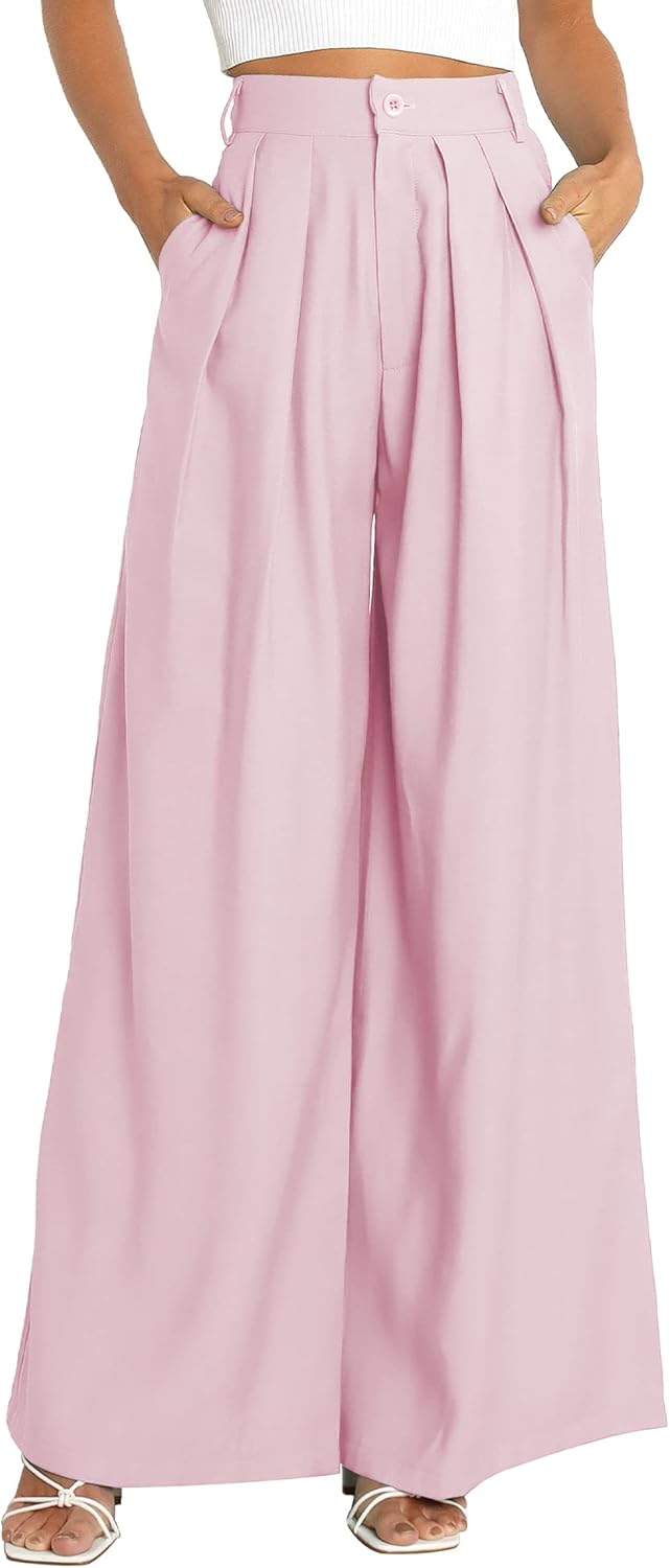 Women's High Waist Casual Wide Leg Palazzo Pants for Office