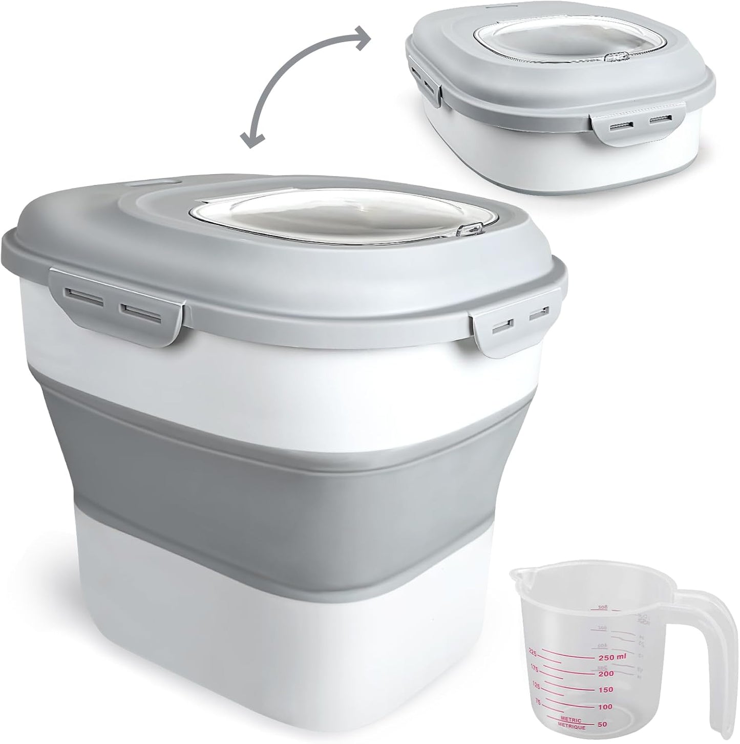 Cereal Rice Storage Containers with Airtight Flip Lid and Wheels
