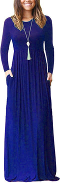 AUSELILY Women's Long Sleeve Maxi Dress with Pockets for All Occasions