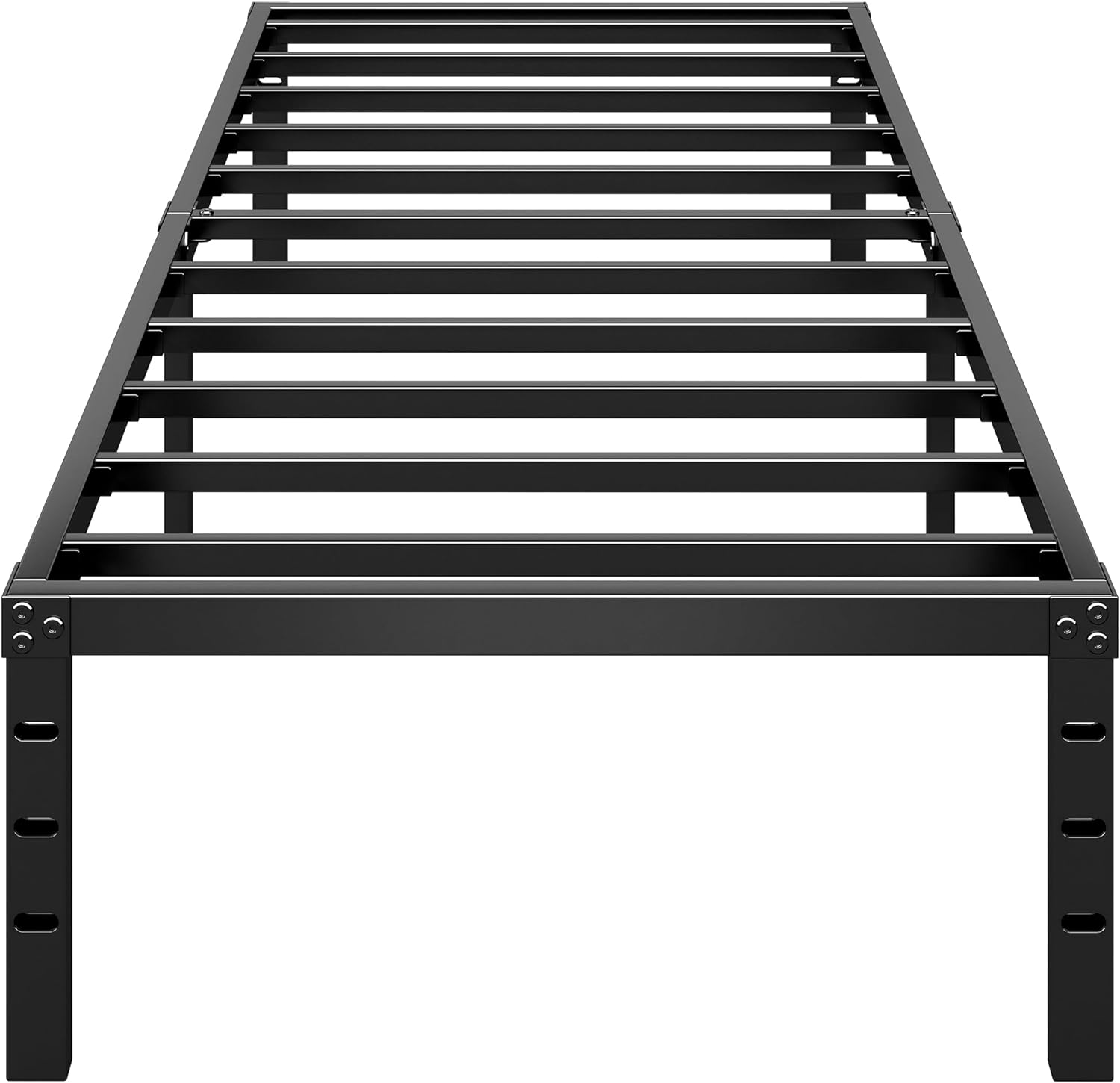 Metal Platform Bed Frame with Strong Support Slats for Twin Size