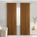 MIULEE Golden Brown Back Tab Blackout Curtains 90 in - Room Darkening
