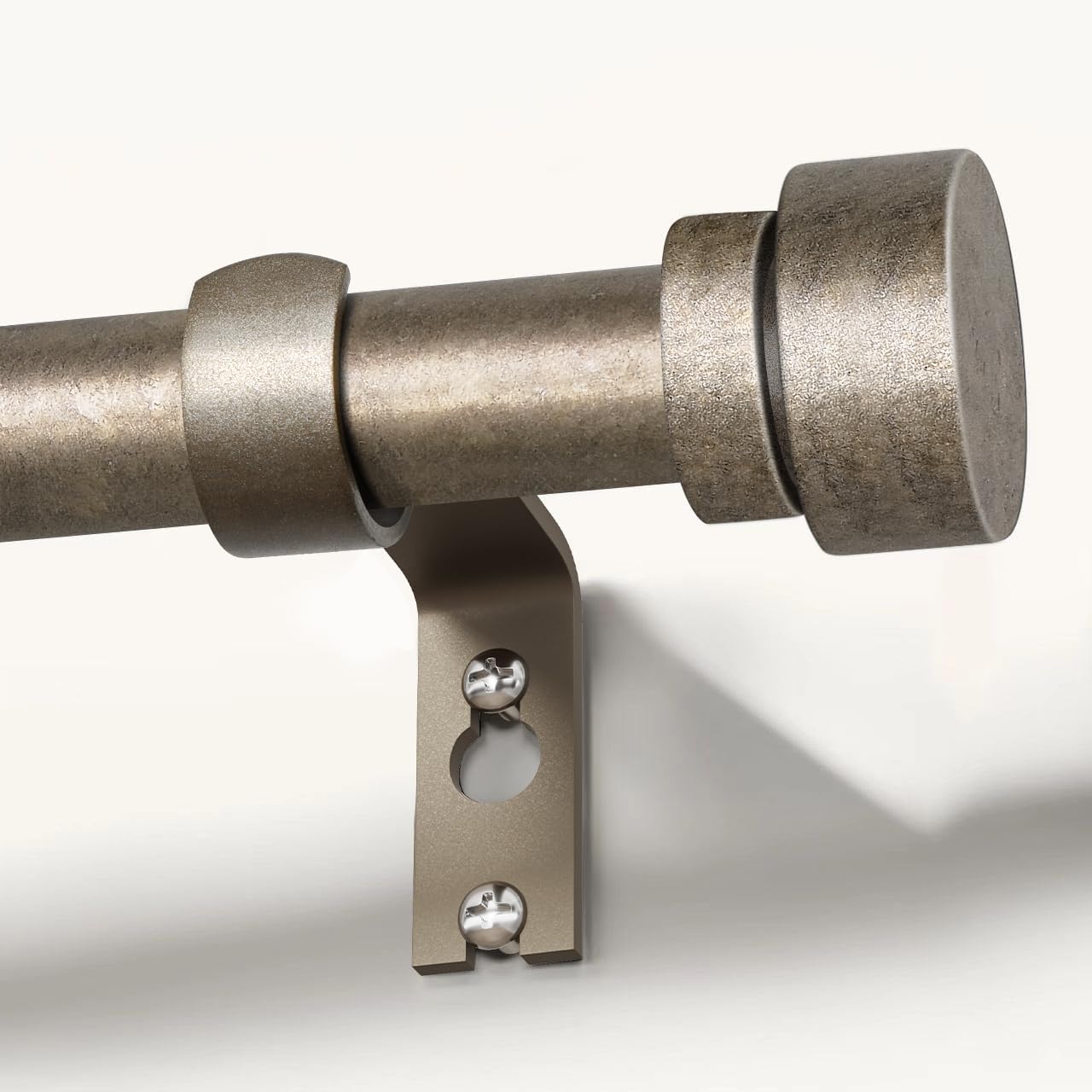 Retro Silver Curtain Rods for Windows 72 to 144 Inches Adjustable