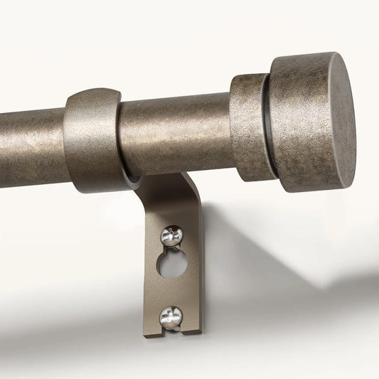 Retro Silver Curtain Rods for Windows 72 to 144 Inches Adjustable