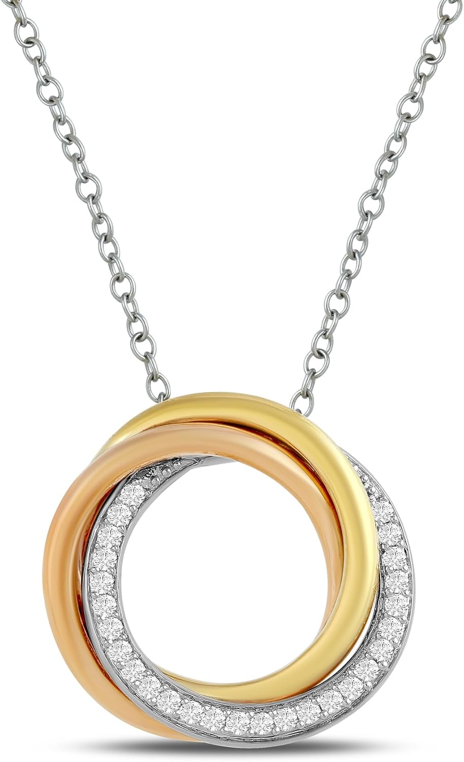 Circle Pendant Necklace with 14K Gold and Diamonds for Elegance