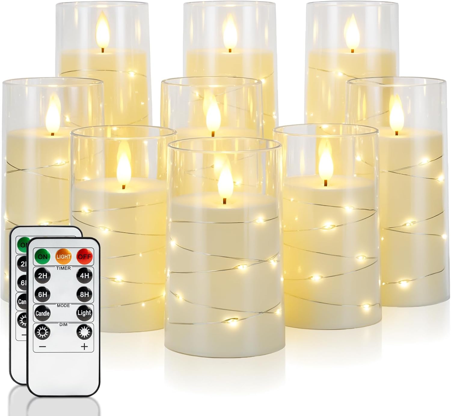 Homemory Flameless Candles with Fairy Lights for All Occasions