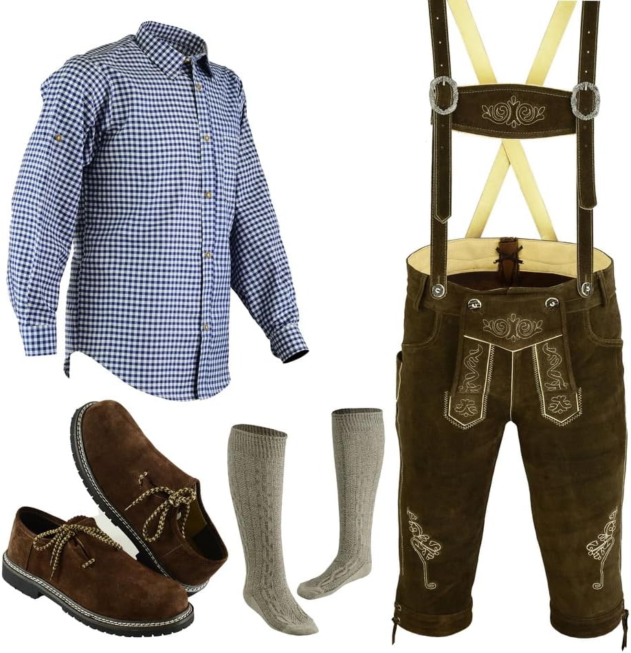 Authentic Bavarian Style Lederhosen Set for Oktoberfest Fun
