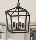 Farmhouse Rustic Black Lantern Chandelier 4-Light - Timeless Kitchen