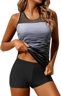 Tankini Swimsuits for Women with Shorts - Athletic Racerback