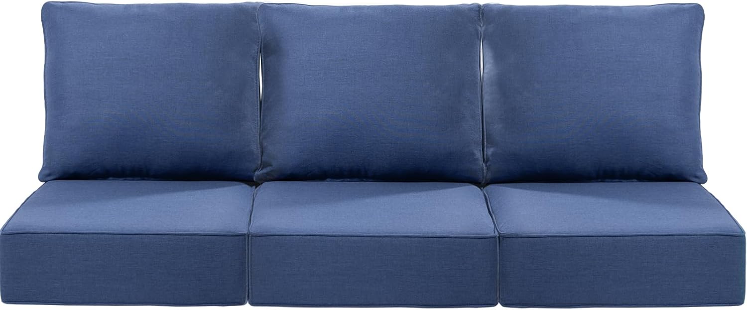 Luxury 24x24x6 Inch Patio Sofa Cushions Set of 3 for Comfort