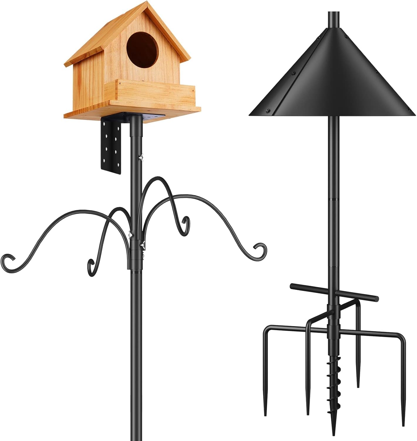 Adjustable 92 Bird Feeder Stand with Squirrel Proof Baffle