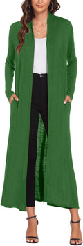 Bluetime Women Floor Length Open Front Cardigan Lightweight Maxi them