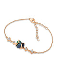 Raw Black Opal Chain Bracelet Birthstone Gift - Real Gold Plated