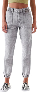 Stretch Denim Joggers for Women High Waisted Elastic Waist - Versatile