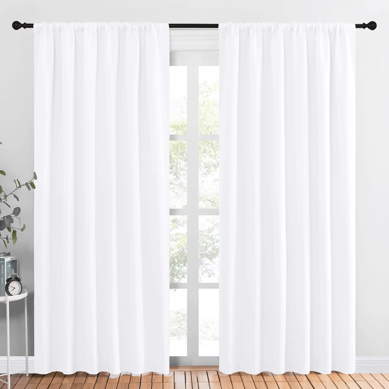 NICETOWN White Curtains for Bedroom - 50% Light Blocking Panels