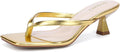 Kitten Flip Flop Thong Low Heels for Women - Slip On Square Toe