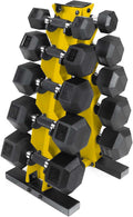 CAP Barbell 150 LB Coated Hex Dumbbell Set with Vertical