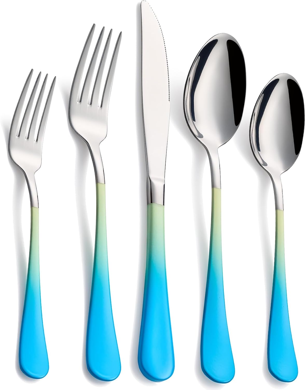 20-Piece Colorful Silverware Set for 4, Modern Cutlery Design