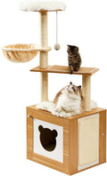 Cat Tree with Litter Box Enclosure and Hammock - 48.6 in Kitten Condo