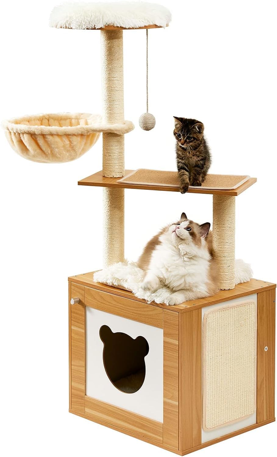 Made4Pets Cat Tree with Litter Box Enclosure for Indoor Cats