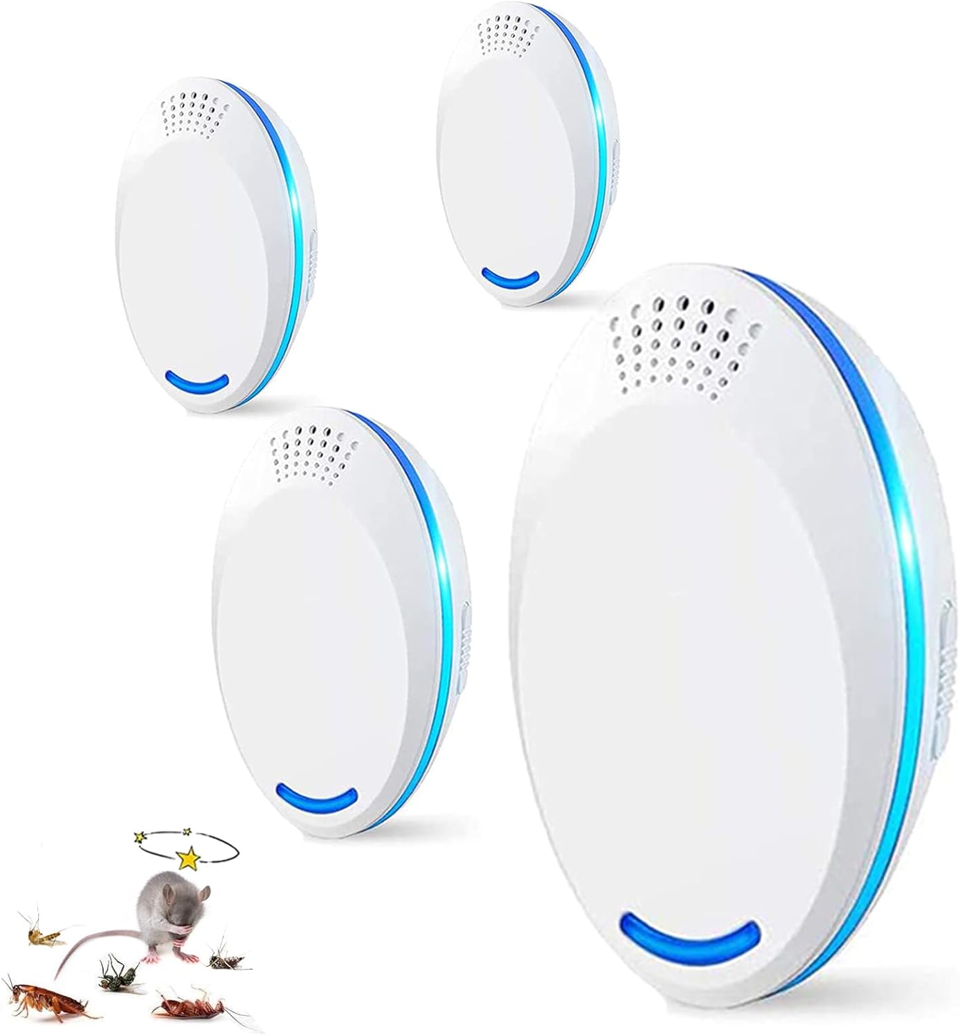 4 PCS Ultrasonic Pest Repellent - Rodent & Spider Control