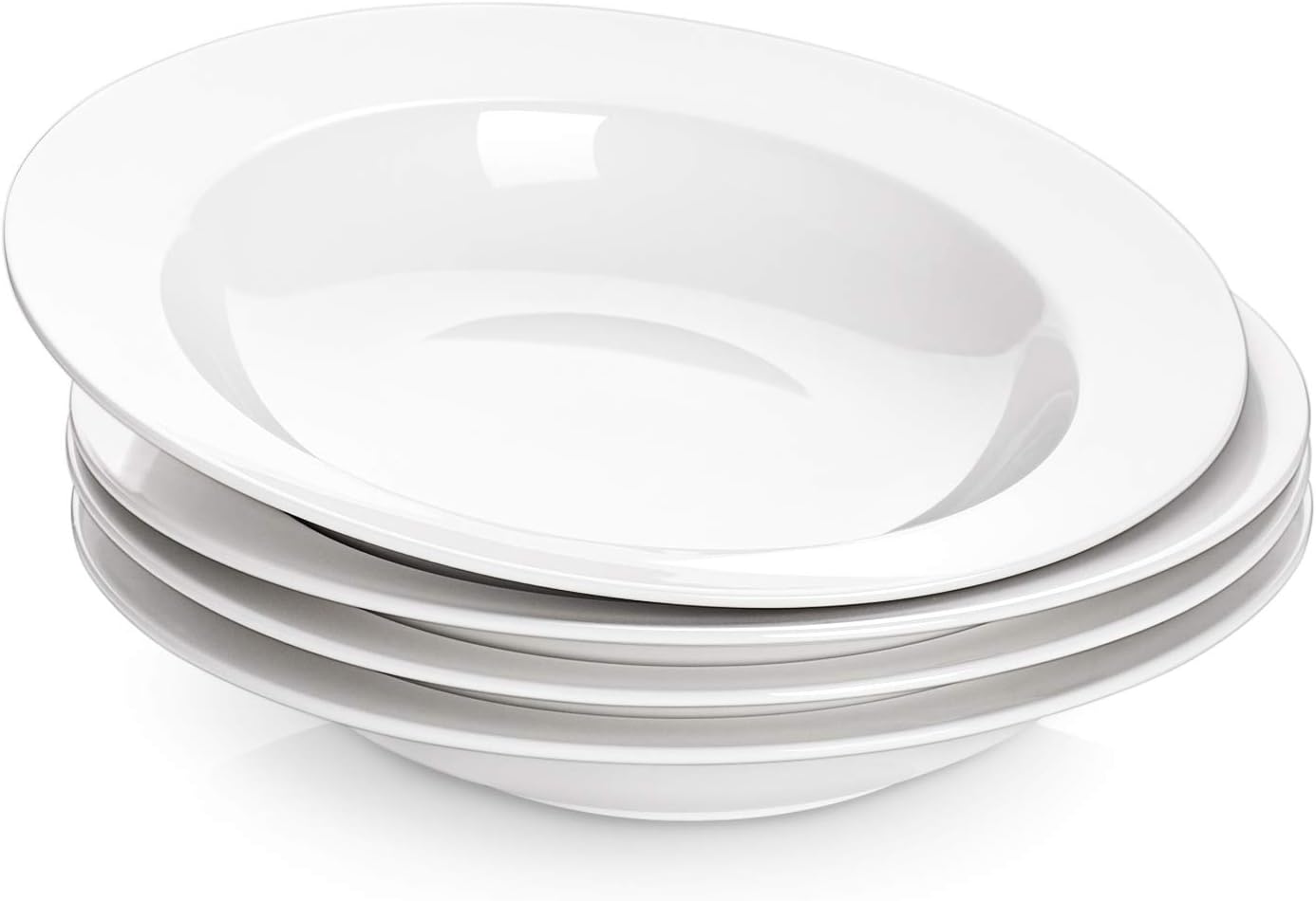 DOWAN Soup and Pasta Bowls Set of 4 - Versatile White Bowls