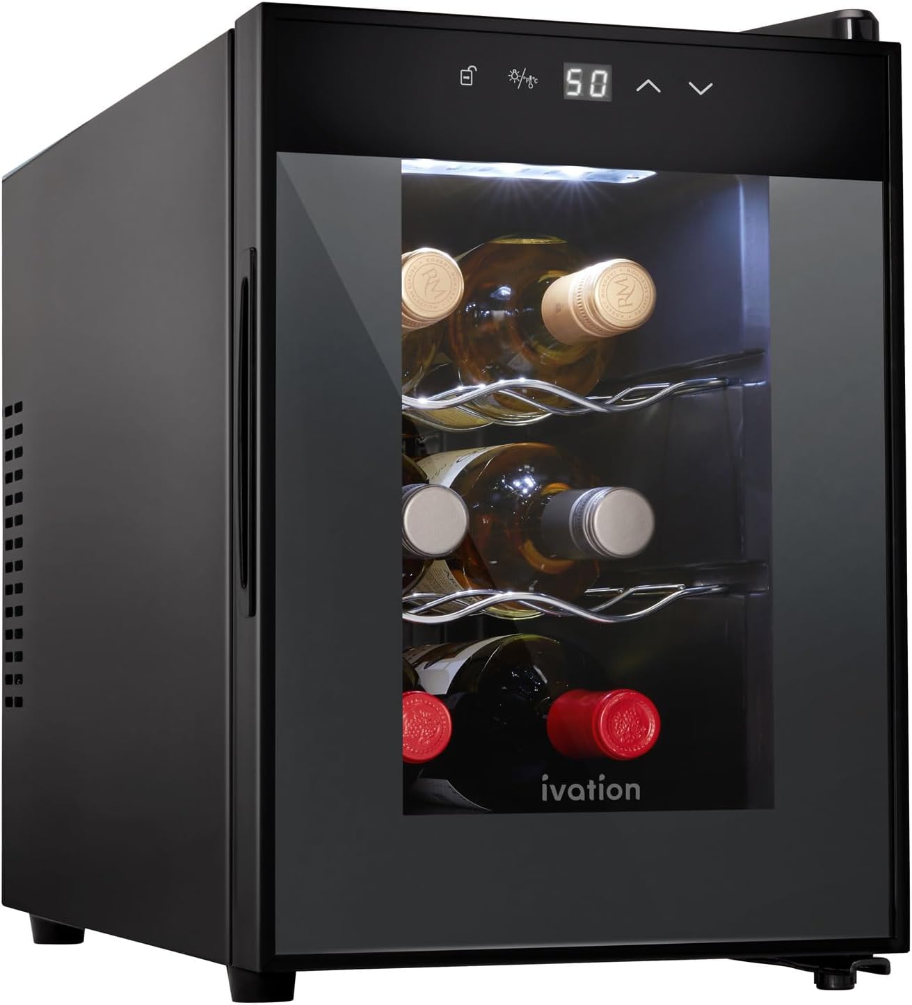 Ivation Premium 6 Bottle Horizontal Wine Cooler for Home Use