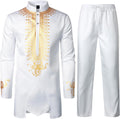 ZeroYAA Men's Long Sleeve Dashiki Suit Set for Stylish Occasions