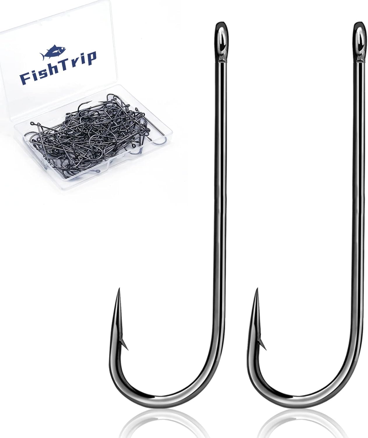Premium Long Shank Fishing Hooks 100pcs - Ideal for Sunfish, Trout, and Bass