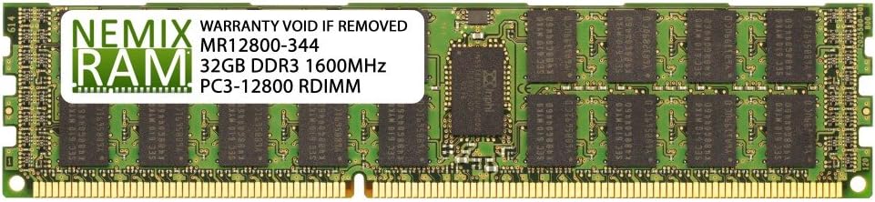 NEMIX RAM 32GB DDR3 1600MHZ PC3-12800 ECC RDIMM Memory Upgrade