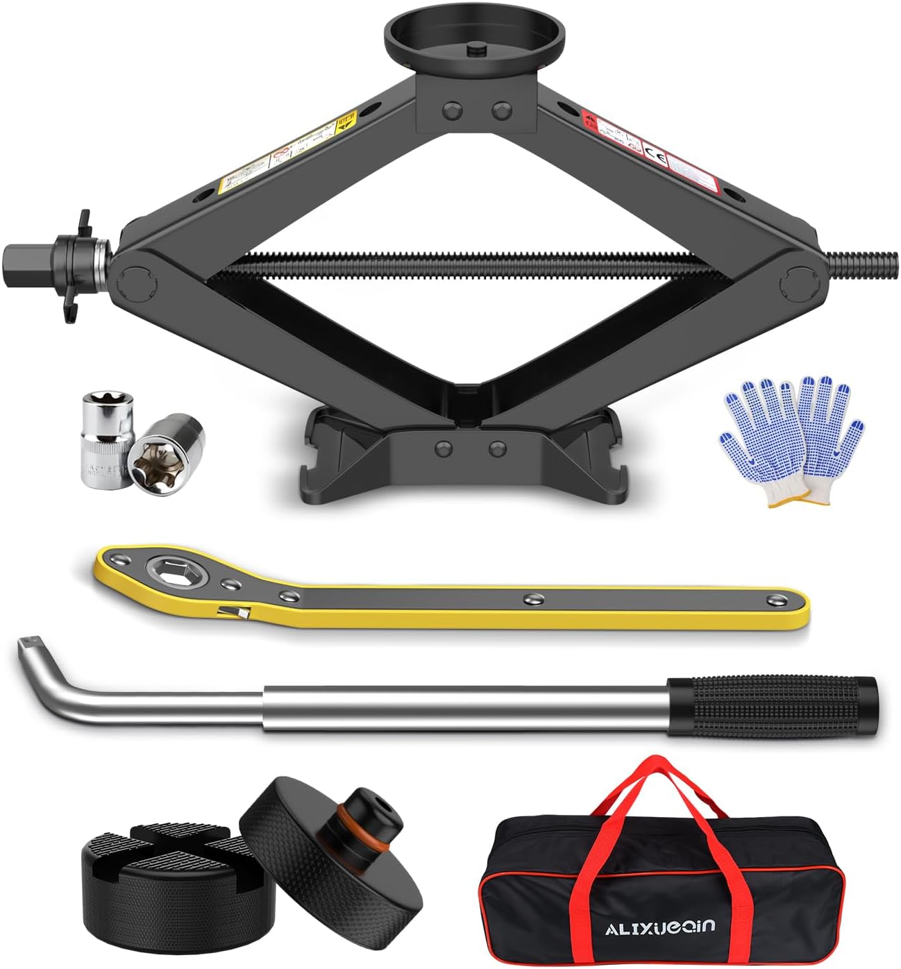 ALIXUEQIN 2.5 Ton Scissor Car Jack Kit - Lift Safely