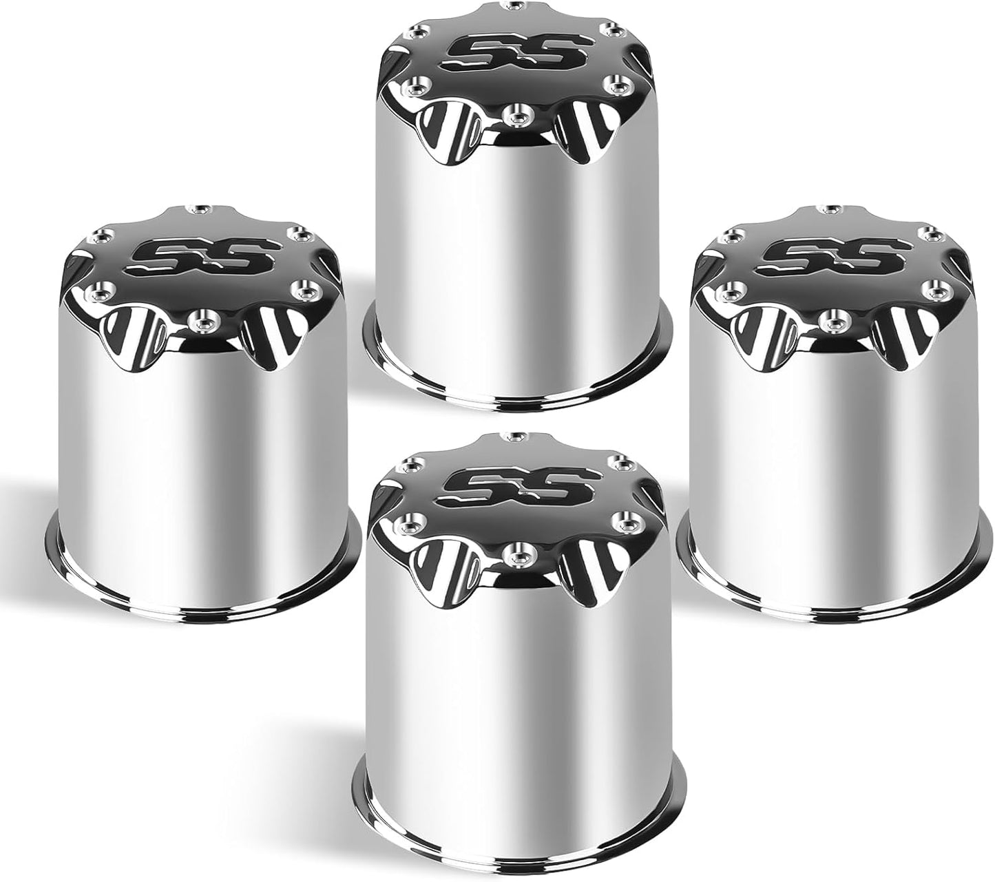 Enhance Style: EZGO Golf Cart SS Chrome Wheel Caps - 4 packs