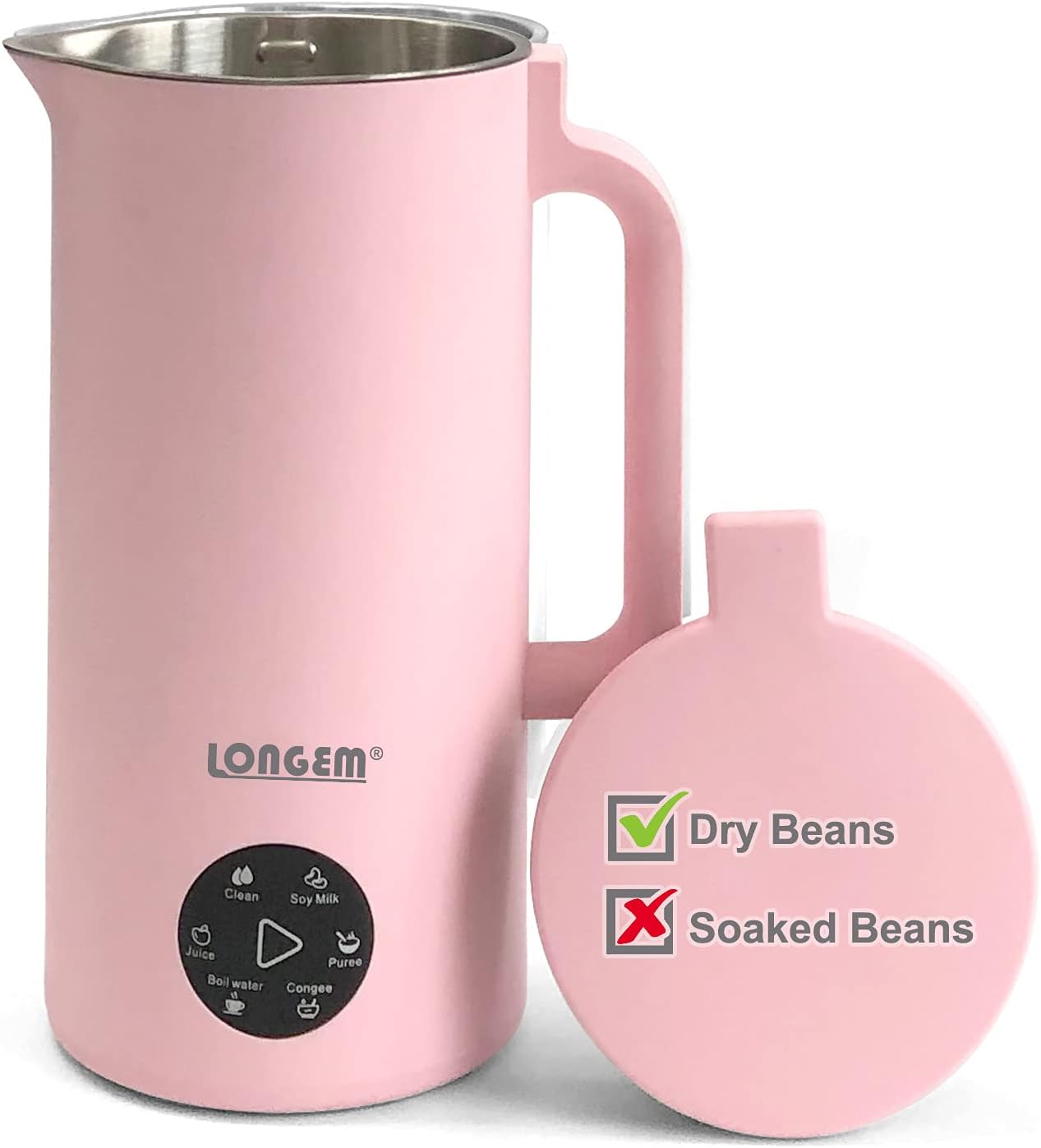 Longem 110V Mini Soymilk Maker - Automatic Heating for Vegan Milk