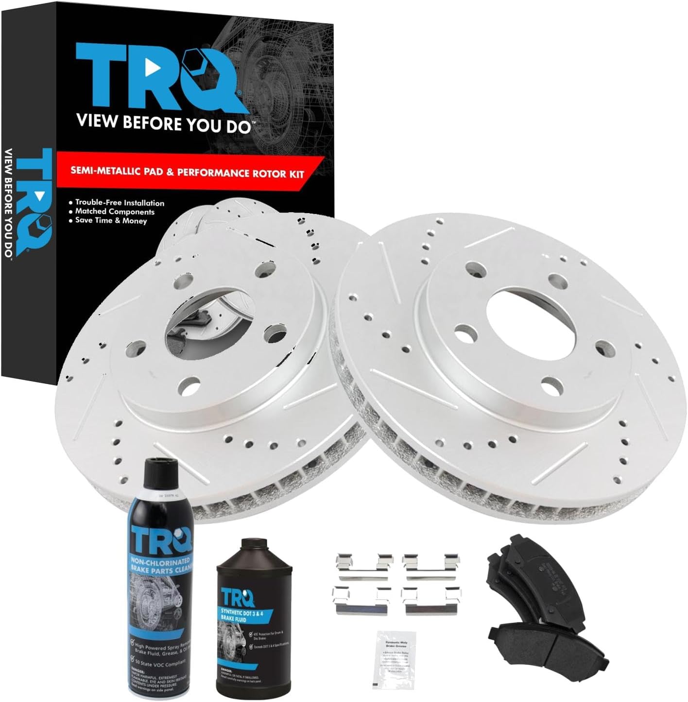 TRQ Front Brake Pad & Rotor Kit for Buick Chevrolet Oldsmobile