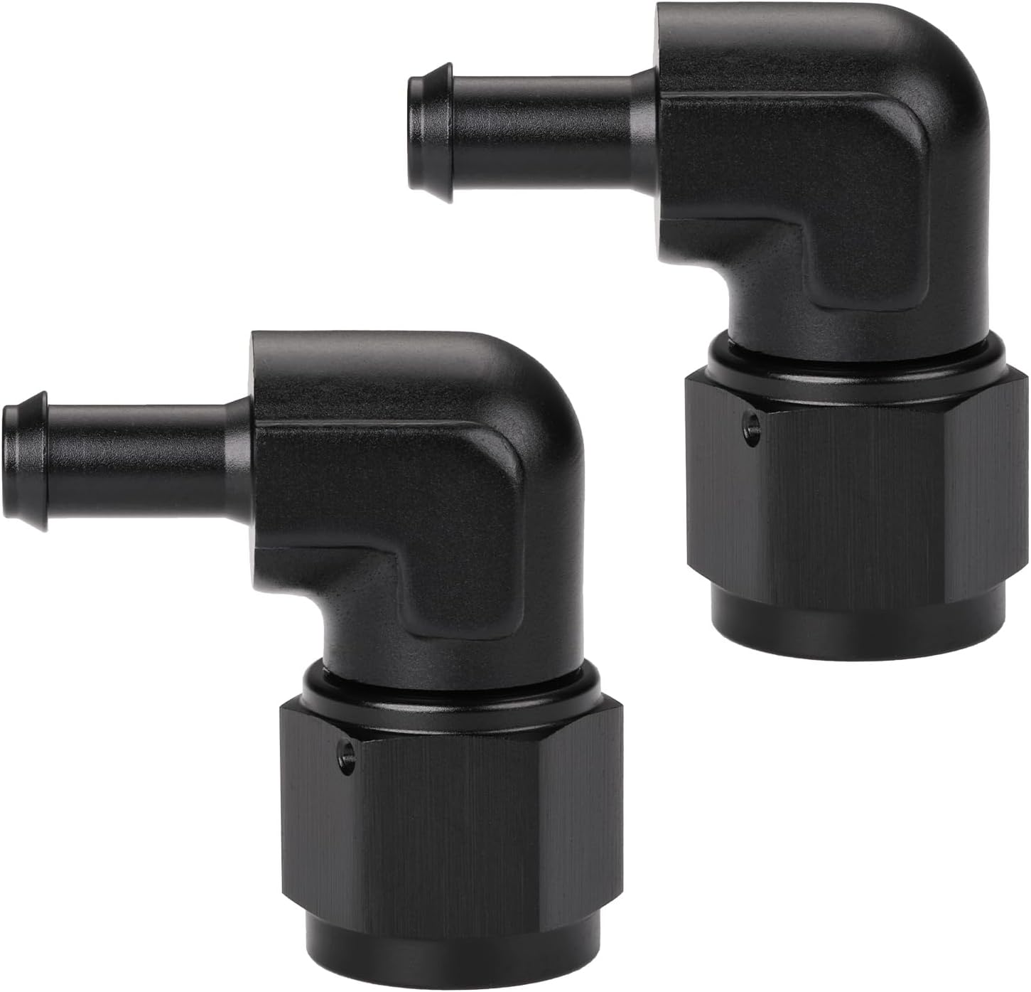 10AN Female to 3/8 Barb 90 Degree Hose Fitting Adapter 2PCS