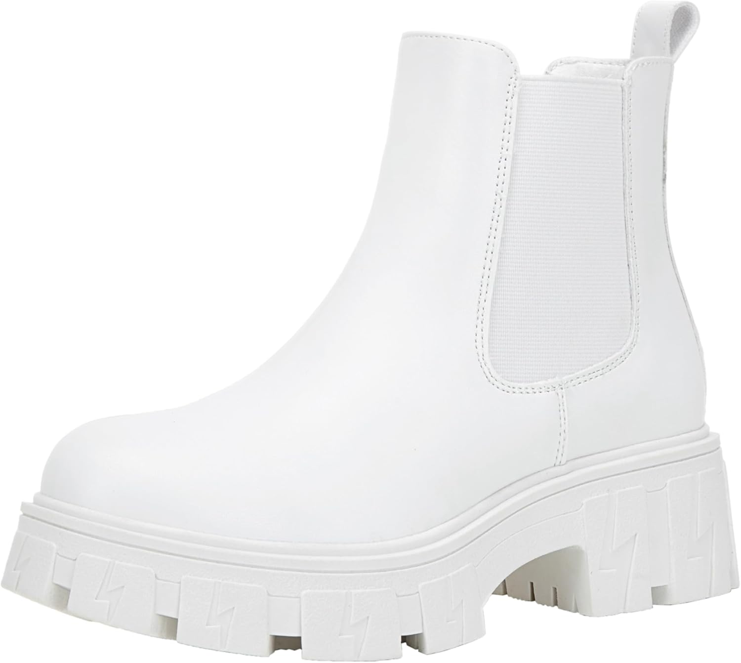 Jeossy Women's Chelsea Combat Boots with Chunky Heel Design