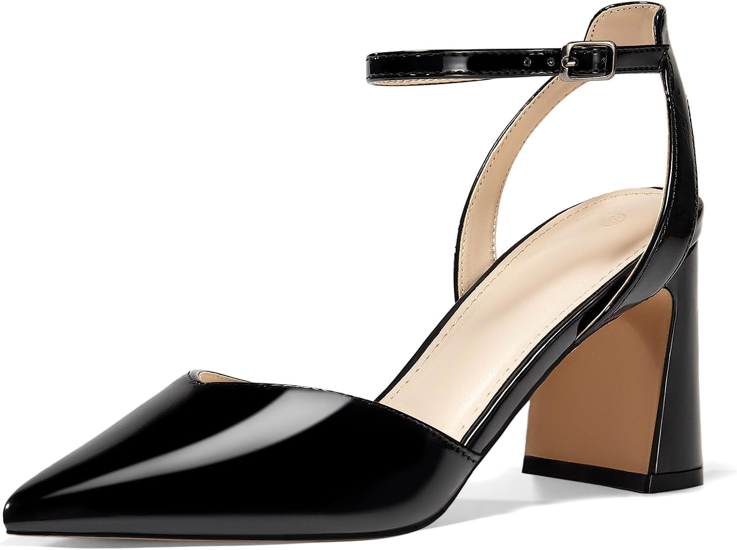 Juliet Holy Closed Toe Heels with Chunky Block Heel Design