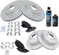 Front & Rear Brake Pad & Rotor Kit Ceramic G-Coated Slotted X Drilled