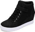 Athlefit Lace Up Wedge Sneakers High Top - 3.1ft Heel Comfort