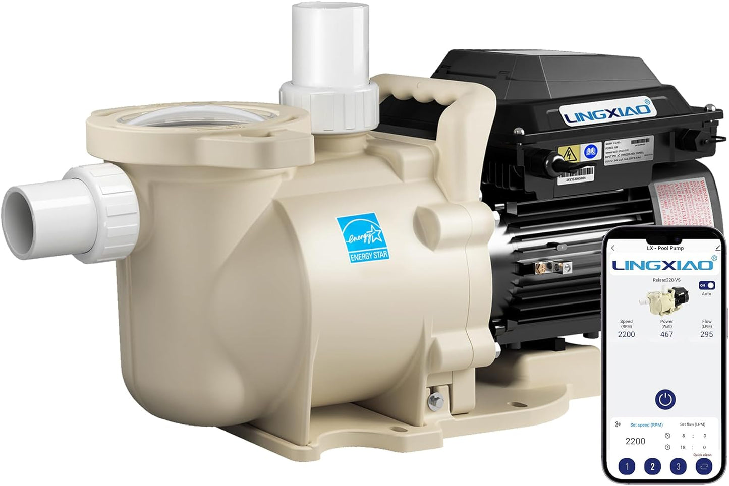 Smart Variable Speed Pool Pump 2 HP with APP Control & Energy Star