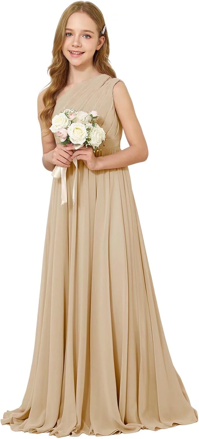 Elegant One Shoulder Flower Girl Dress for Special Occasions