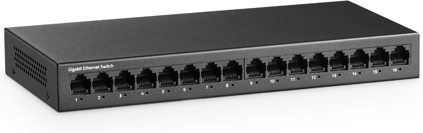 MokerLink 16 Port Gigabit Ethernet Switch for Home and Office