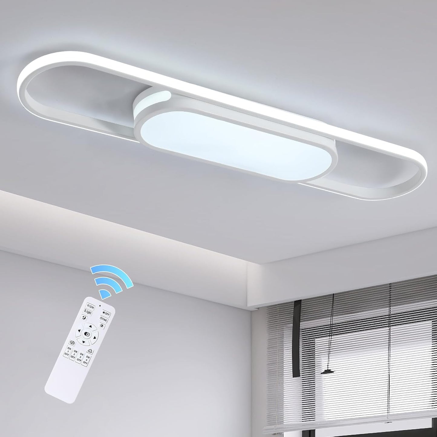 Qcyuui Modern LED Ceiling Light for Dimming and Brightness Control