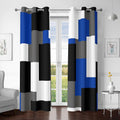 Blue Gray 100% Blackout Curtains 42Wx72L - Patterned Room Darkening