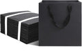 Black Gift Bags With Handles 24 Pack 10x10x10 in - Sturdy Square Tote